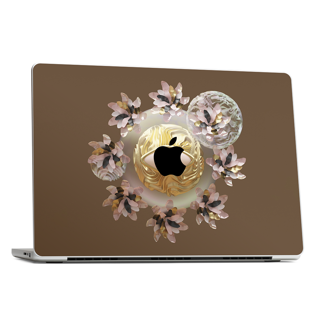 Golden Flowers MacBook Skin