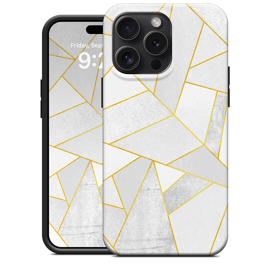 White Stone / Golden Lines iPhone Case