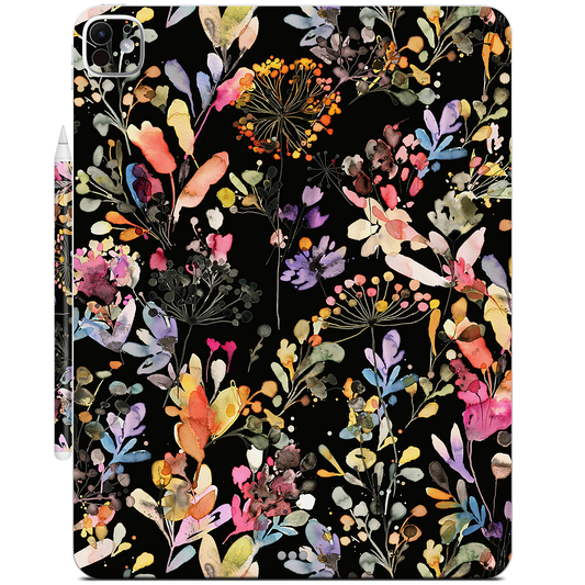 Wild Grasses (Black) iPad Skin