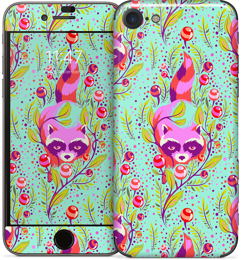 Raccoon Poppy iPhone Skin