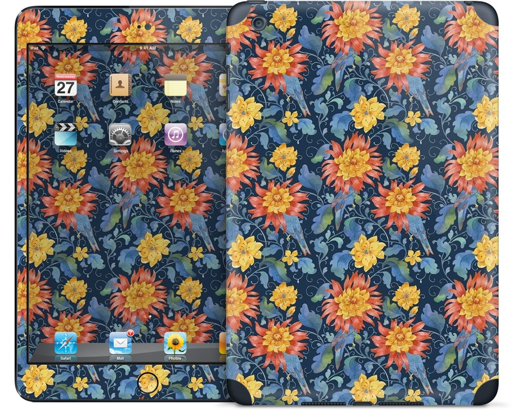 Blue Bird Pattern iPad Skin