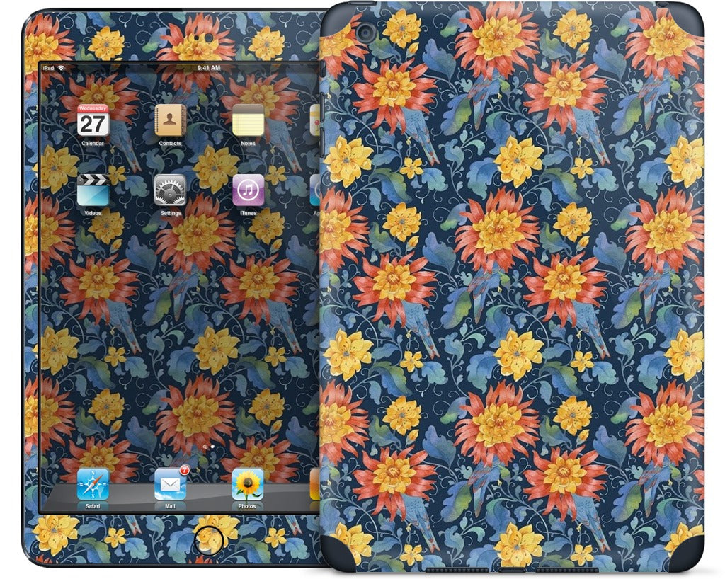 Blue Bird Pattern iPad Skin