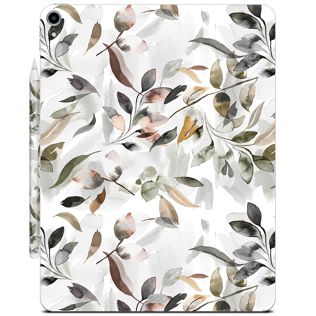 Watercolor Leaves Green iPad Skin