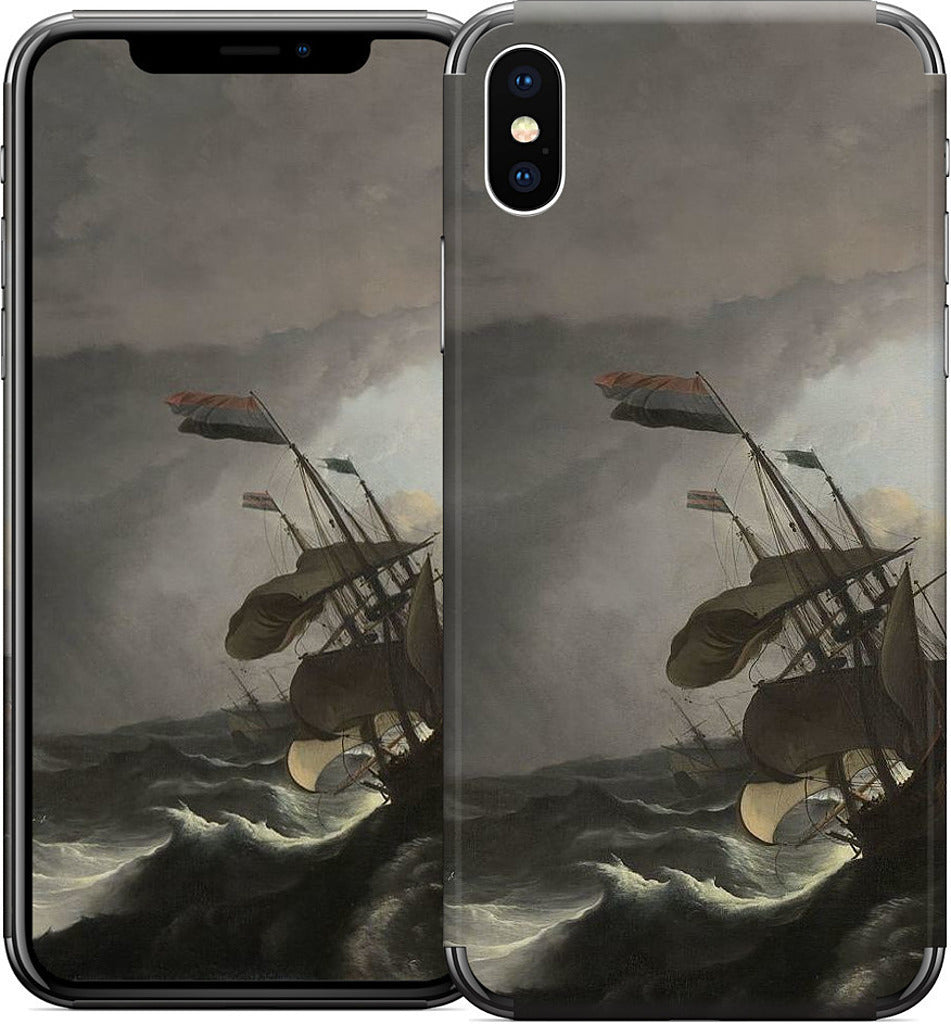 Warships During a Storm iPhone Skin