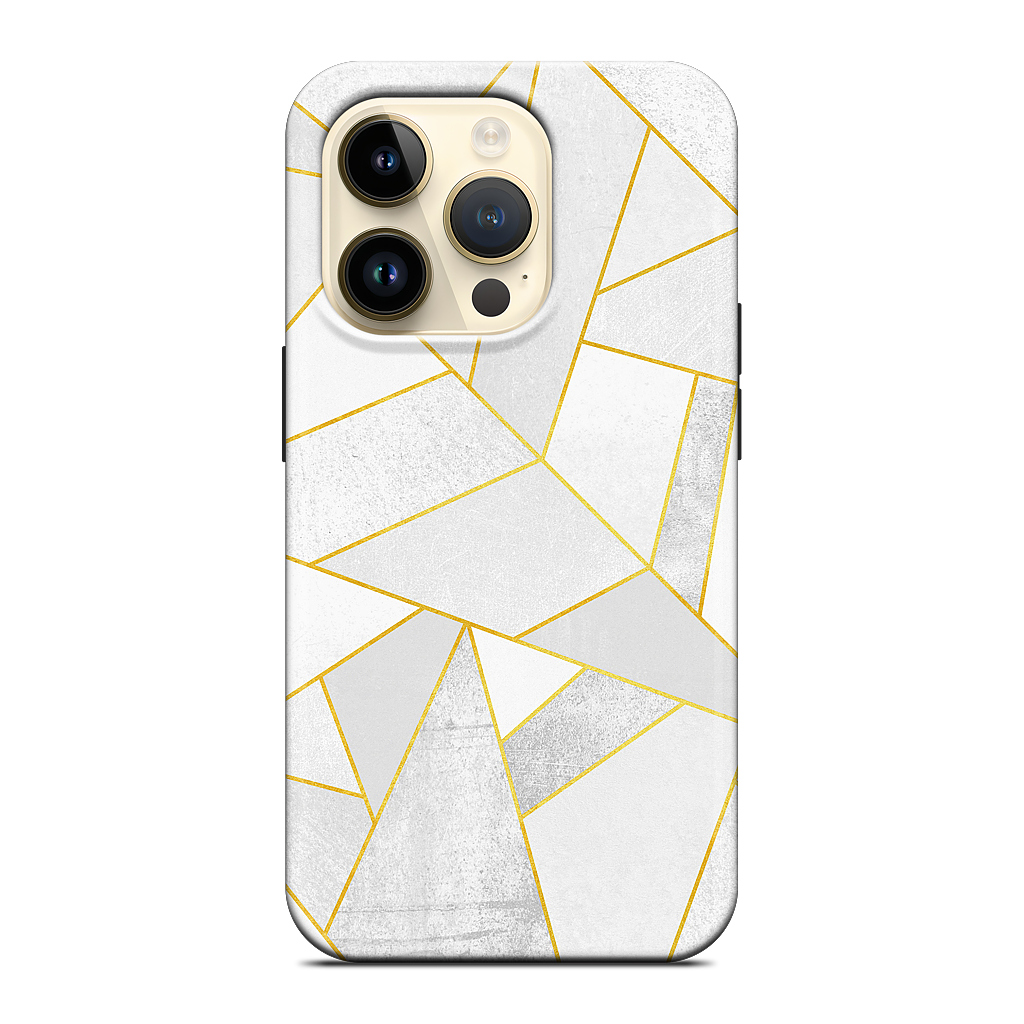 White Stone / Golden Lines iPhone Case