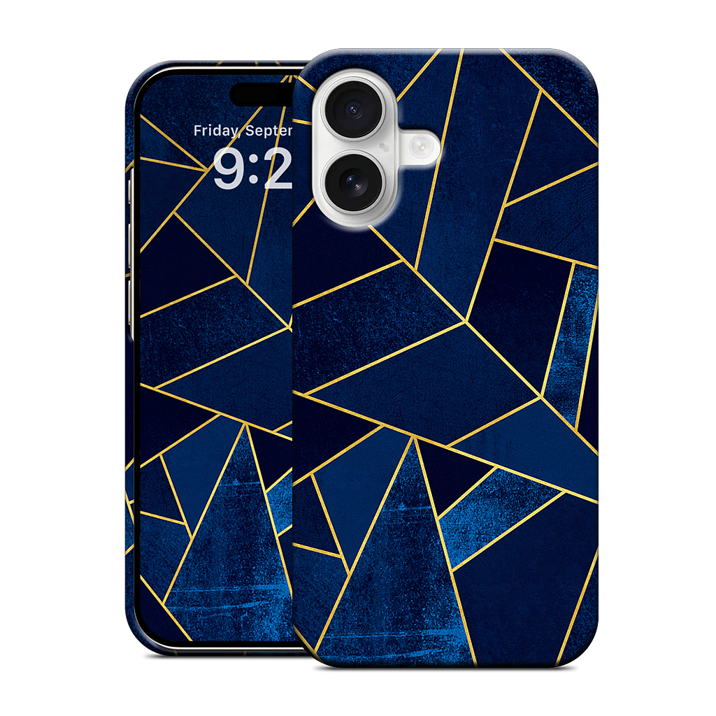 Blue Stone / Gold Lines iPhone Case