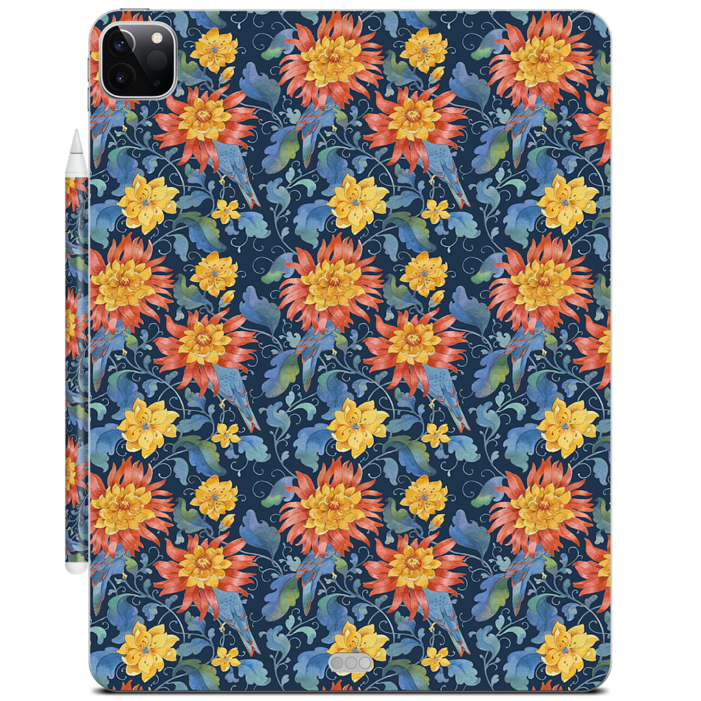 Blue Bird Pattern iPad Skin