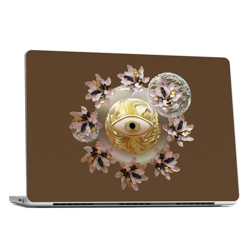 Golden Flowers MacBook Skin