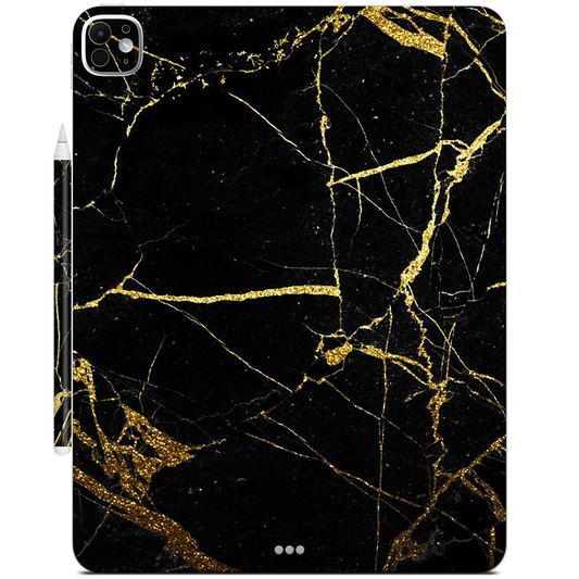 Black and Gold Marble iPad Skin