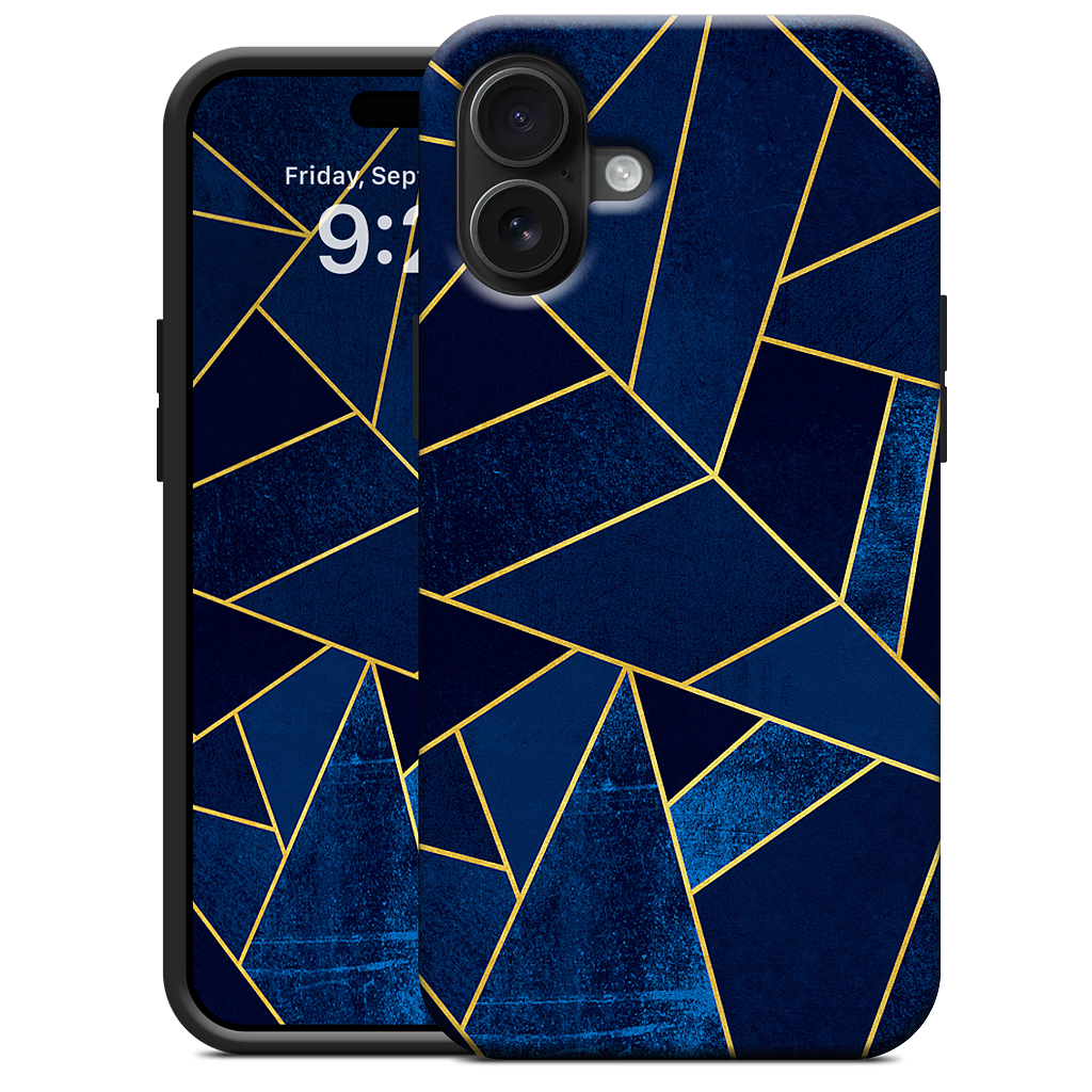 Blue Stone / Gold Lines iPhone Case