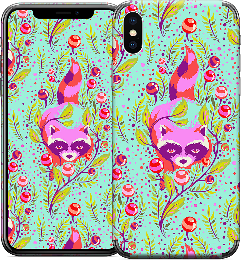 Raccoon Poppy iPhone Skin