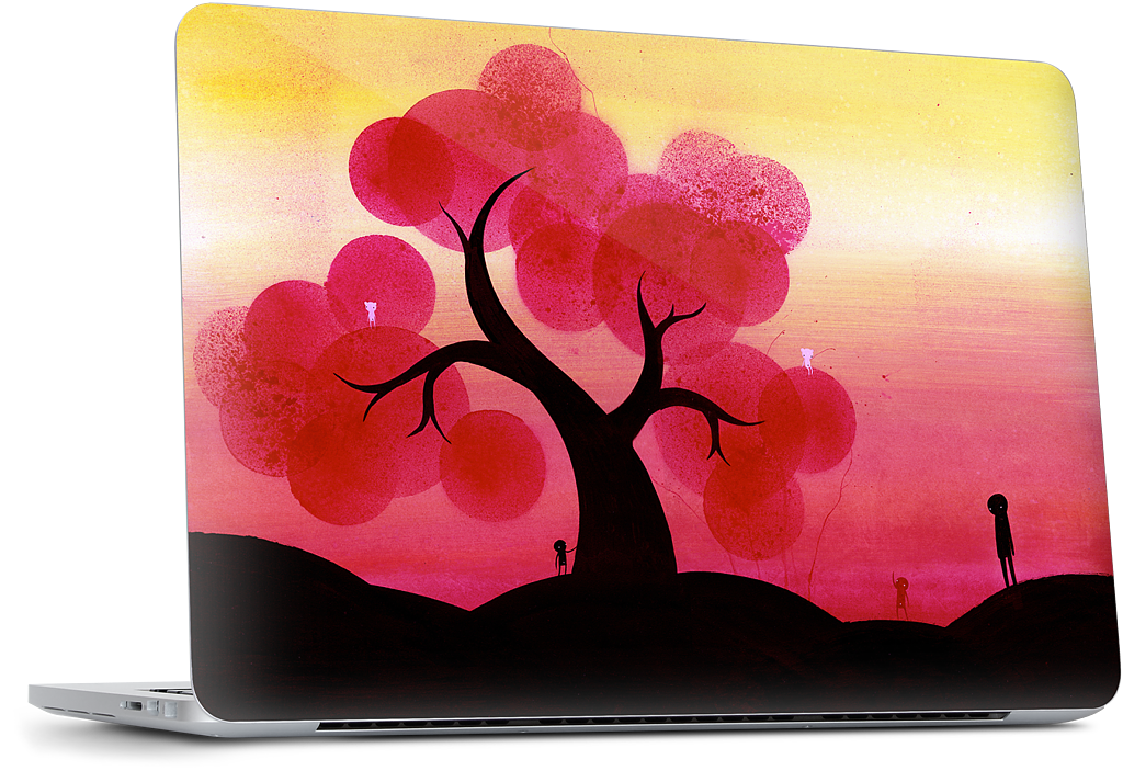 Red Blossoms MacBook Skin