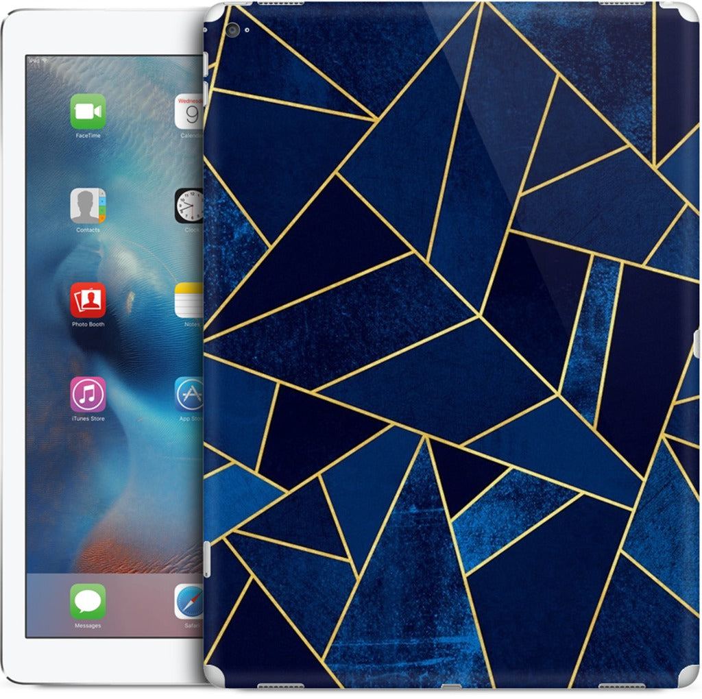 Blue Stone / Gold Lines iPad Skin