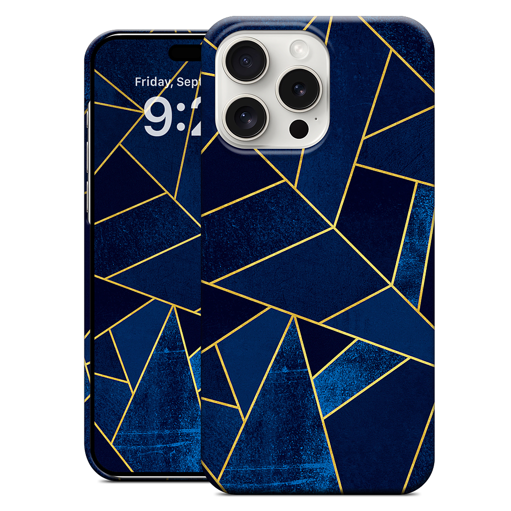 Blue Stone / Gold Lines iPhone Case