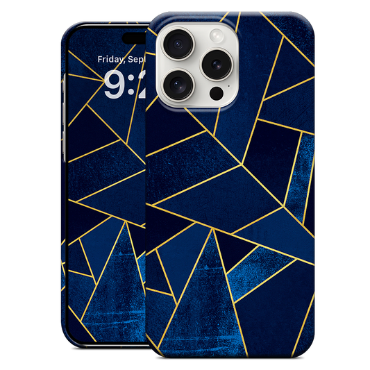 Blue Stone / Gold Lines iPhone Case