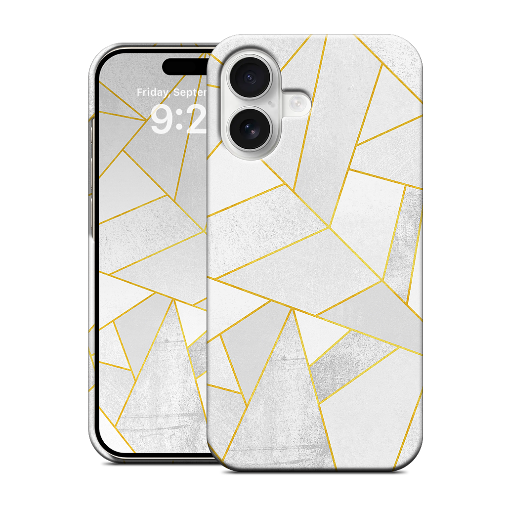 White Stone / Golden Lines iPhone Case