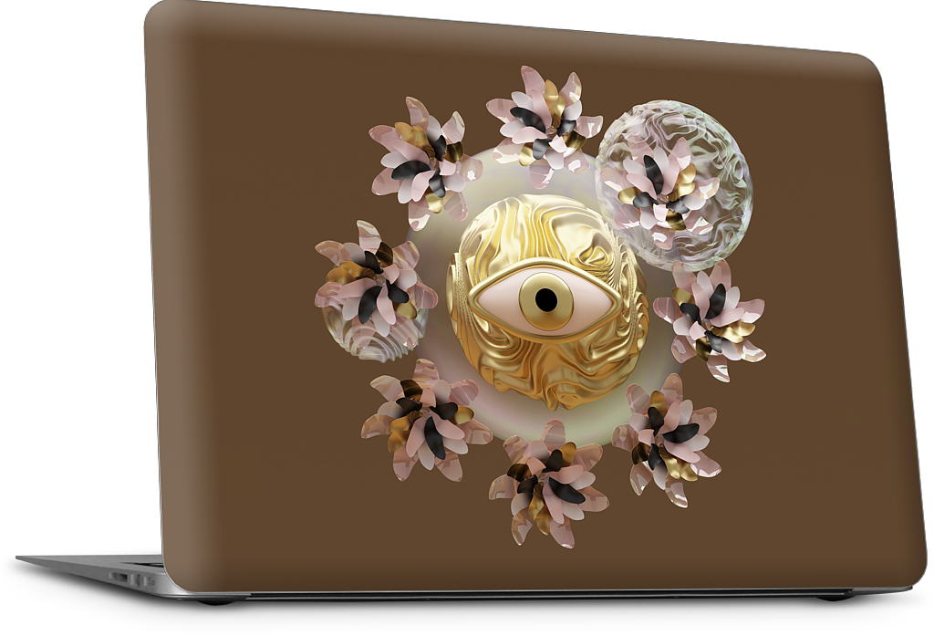 Golden Flowers MacBook Skin