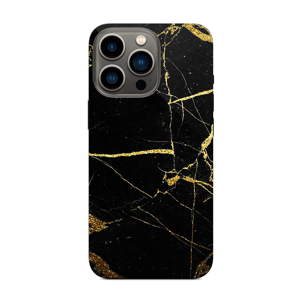 Black and Gold Marble iPhone Skin