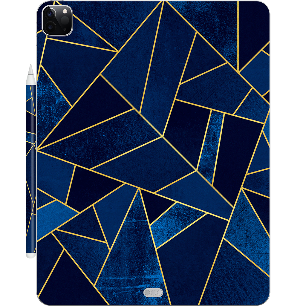 Blue Stone / Gold Lines iPad Skin