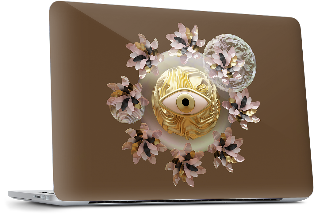 Golden Flowers MacBook Skin