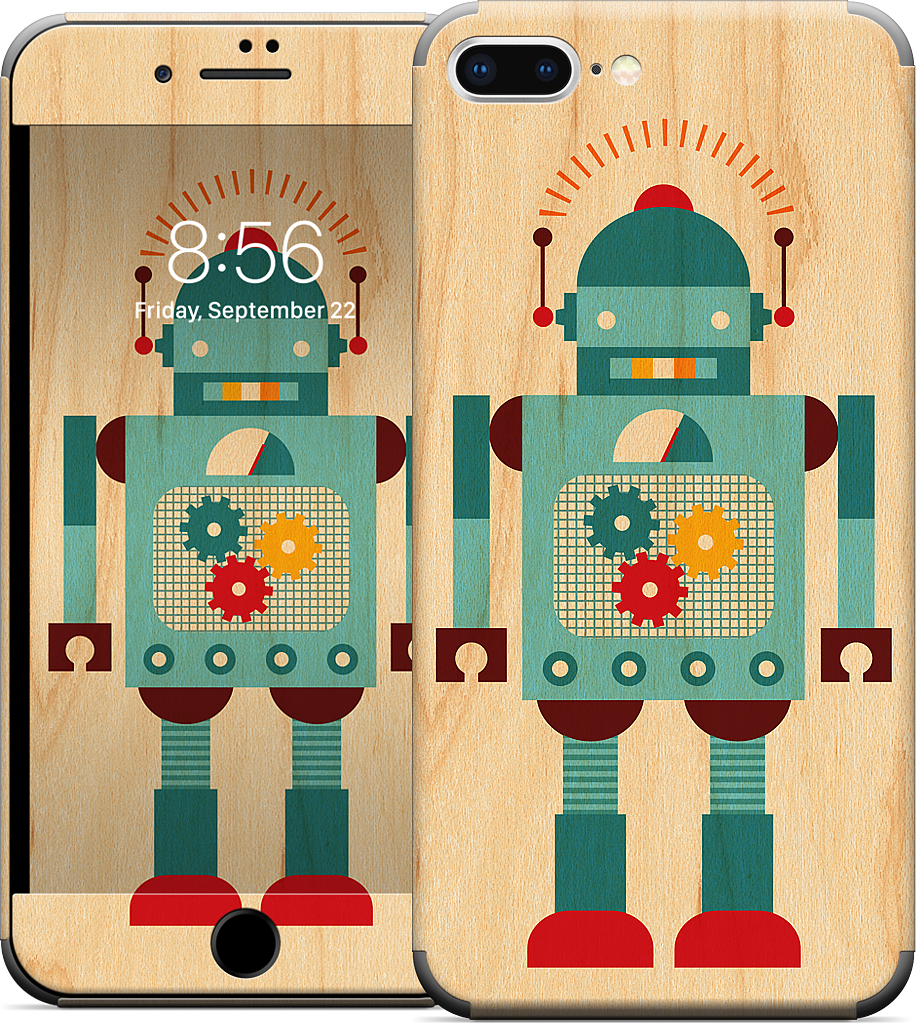 Blue Robot iPhone Skin