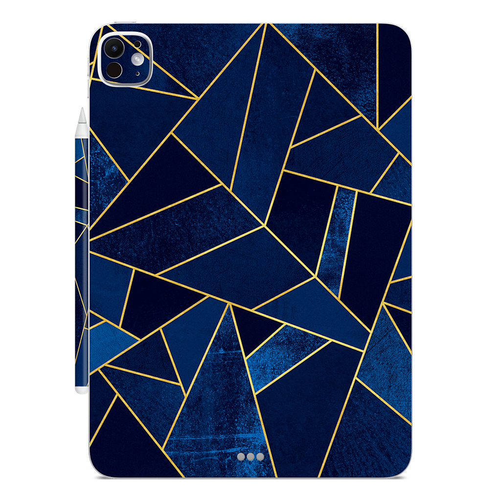 Blue Stone / Gold Lines iPad Skin