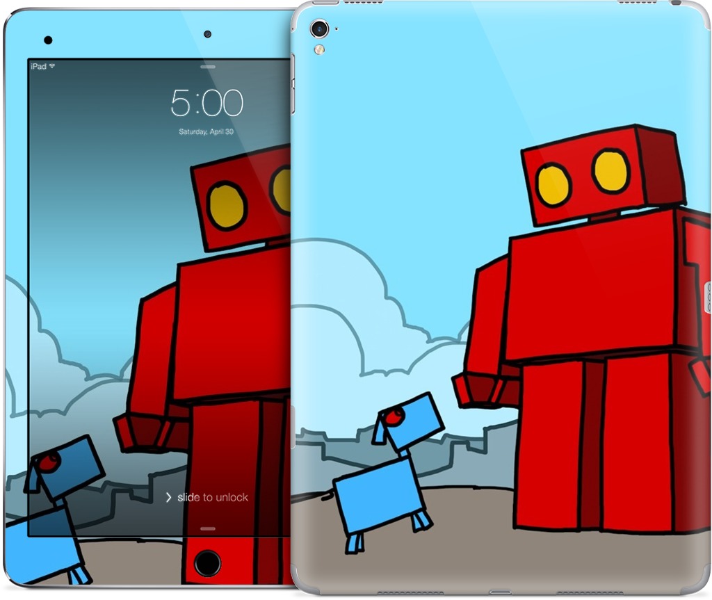 Red Robot Leaving The City iPad Skin