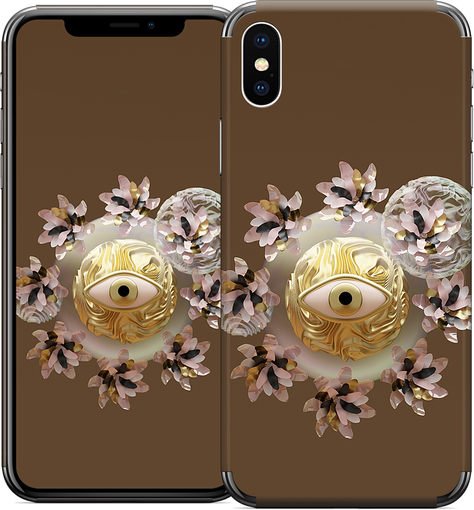 Golden Flowers iPhone Skin