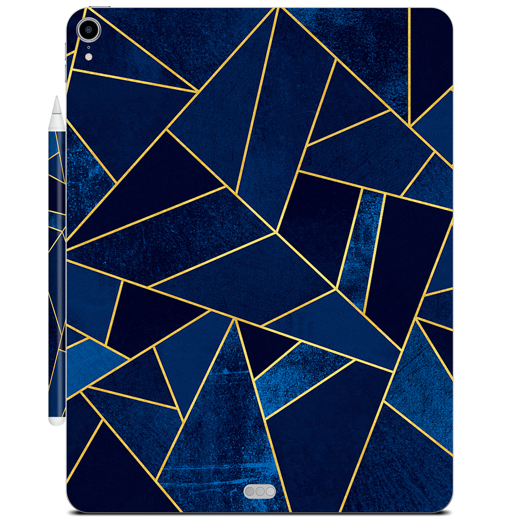 Blue Stone / Gold Lines iPad Skin