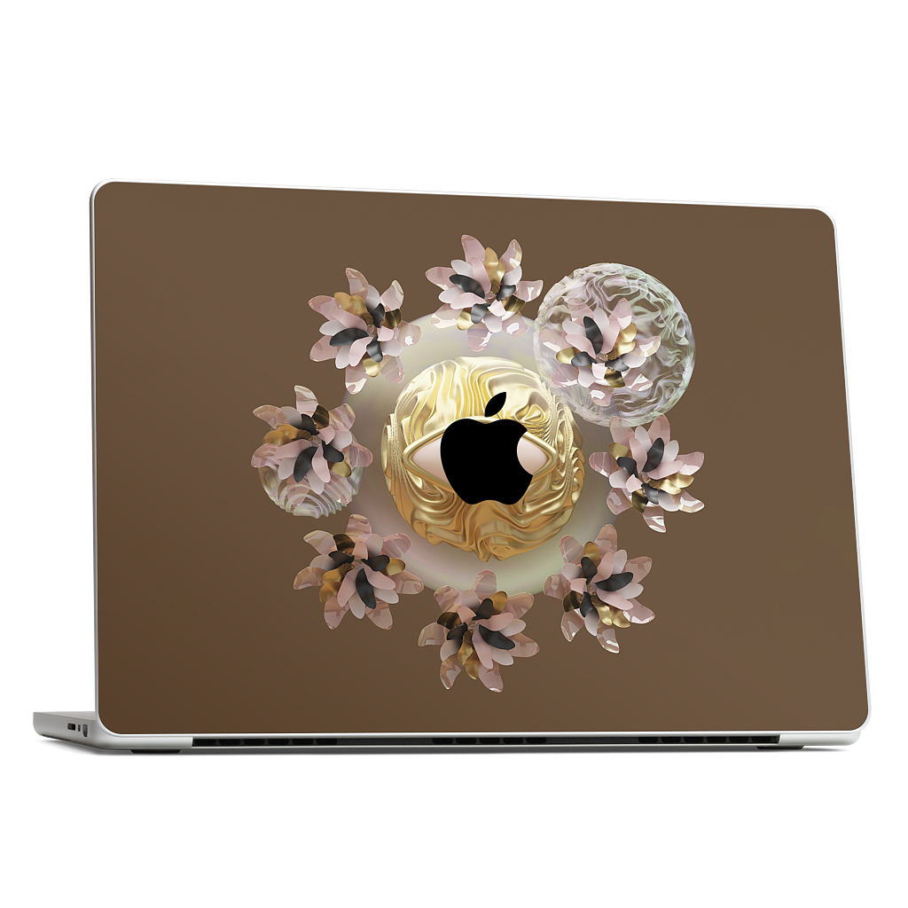 Golden Flowers MacBook Skin