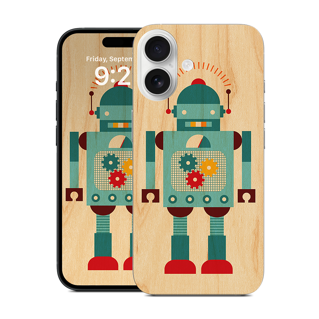 Blue Robot iPhone Skin