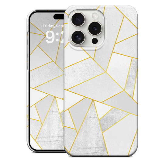 White Stone / Golden Lines iPhone Case