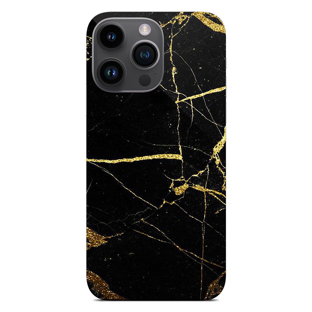 Black and Gold Marble iPhone Skin