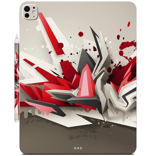 Red Metal iPad Skin