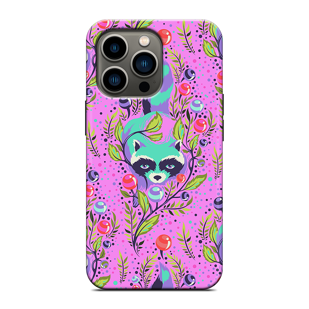 Raccoon Fuchsia iPhone Case