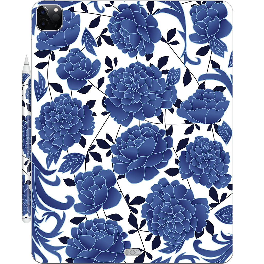 Blue flowers iPad Skin