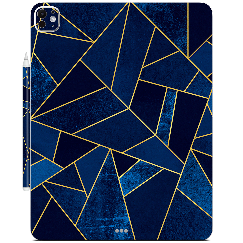 Blue Stone / Gold Lines iPad Skin