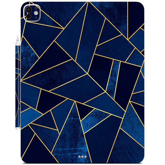 Blue Stone / Gold Lines iPad Skin