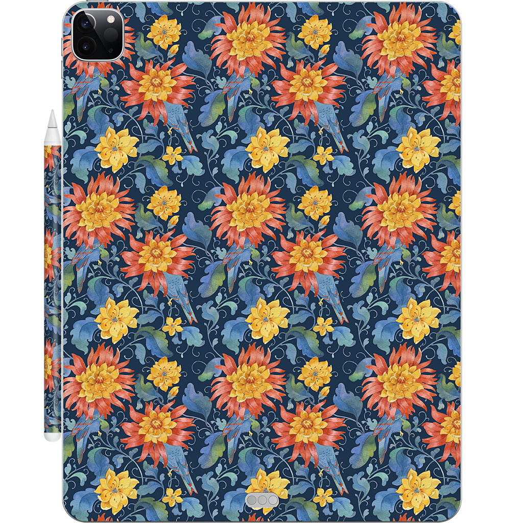 Blue Bird Pattern iPad Skin