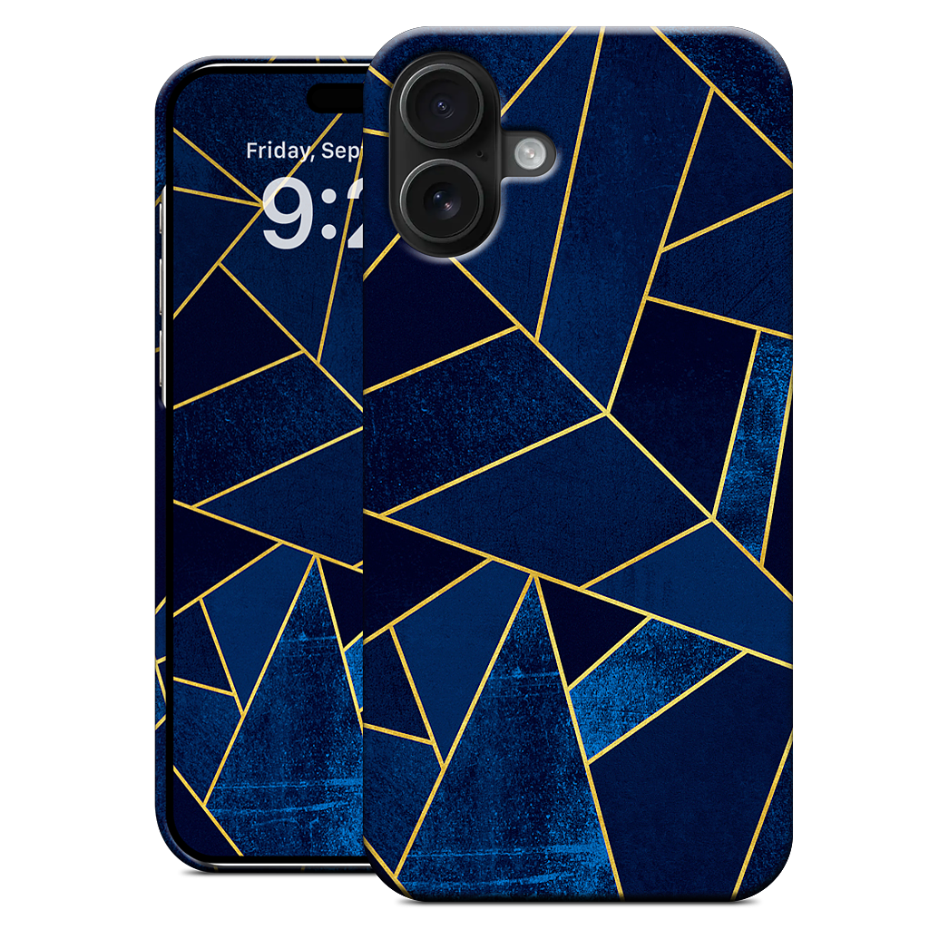 Blue Stone / Gold Lines iPhone Case