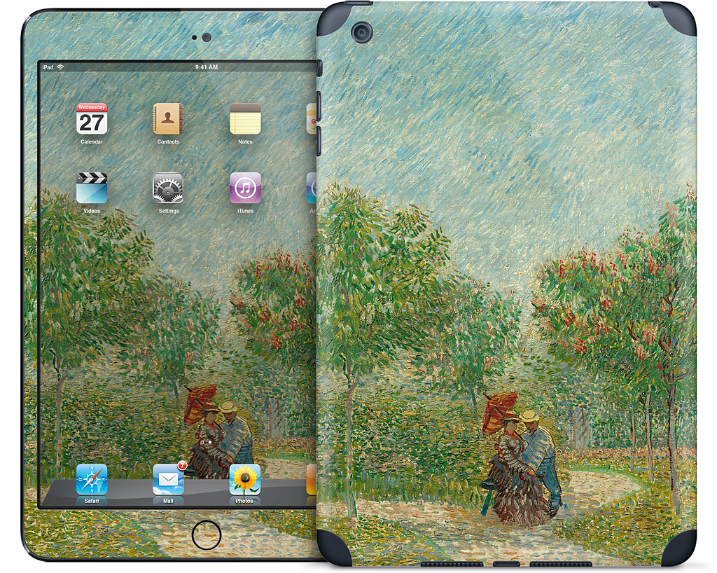 Garden with Courting Couples iPad Skin