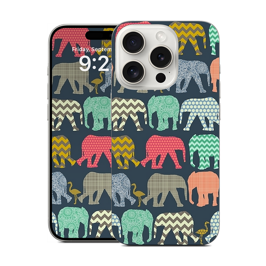 baby elephants and flamingos iPhone Skin