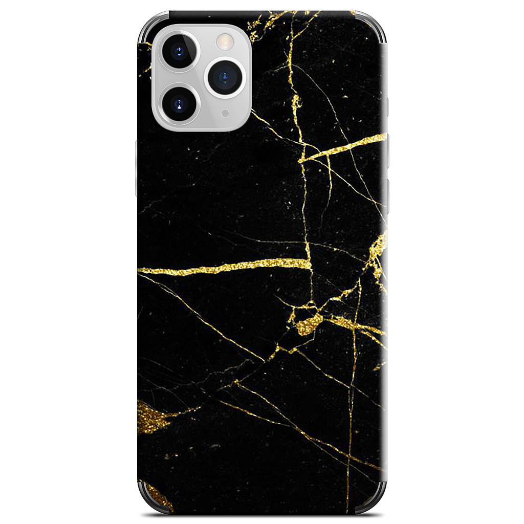 Black and Gold Marble iPhone Skin