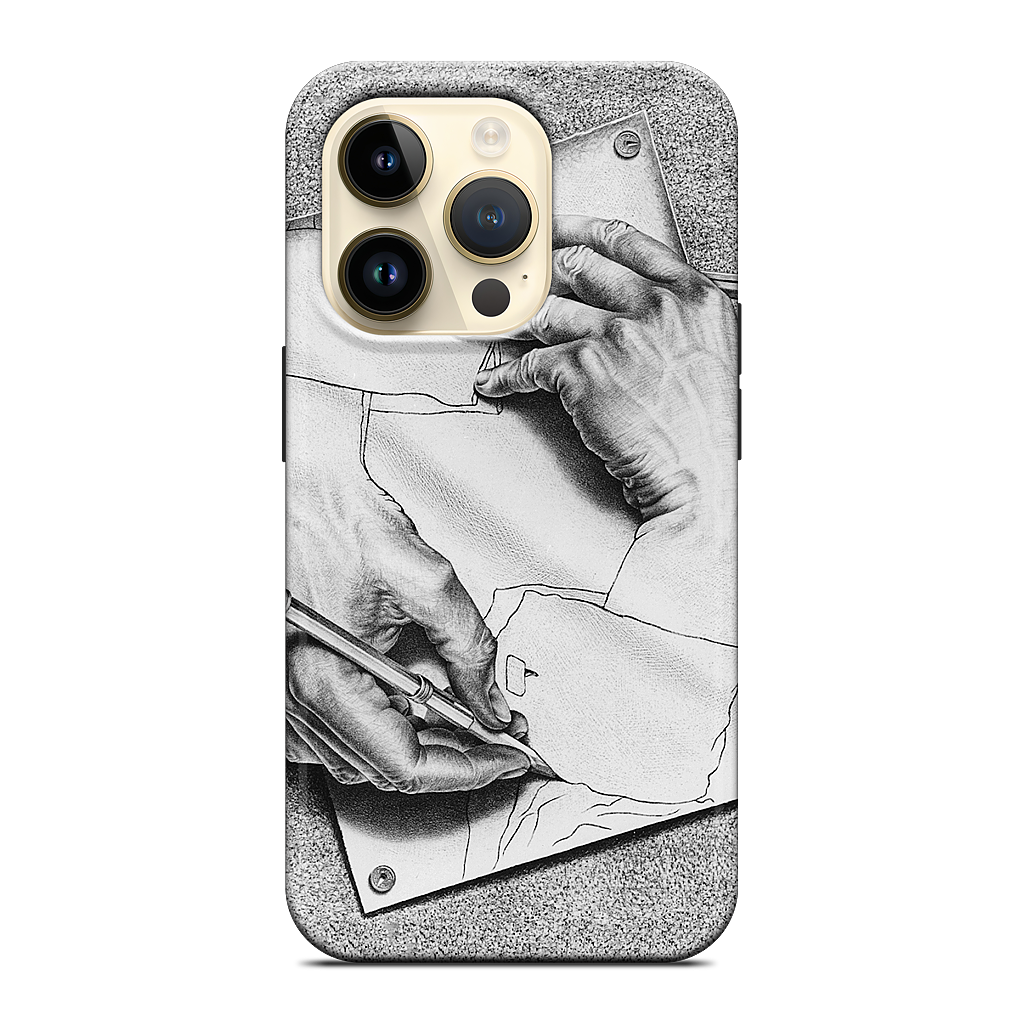 Drawing Hands iPhone Case