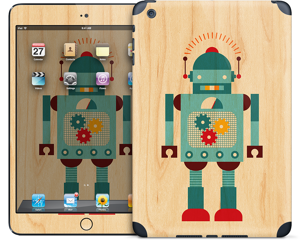 Blue Robot iPad Skin