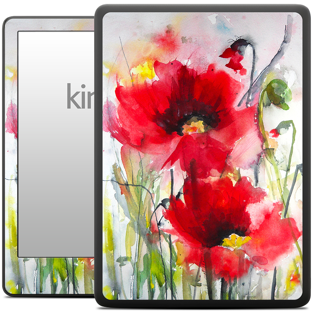 Red Poppies Kindle Skin