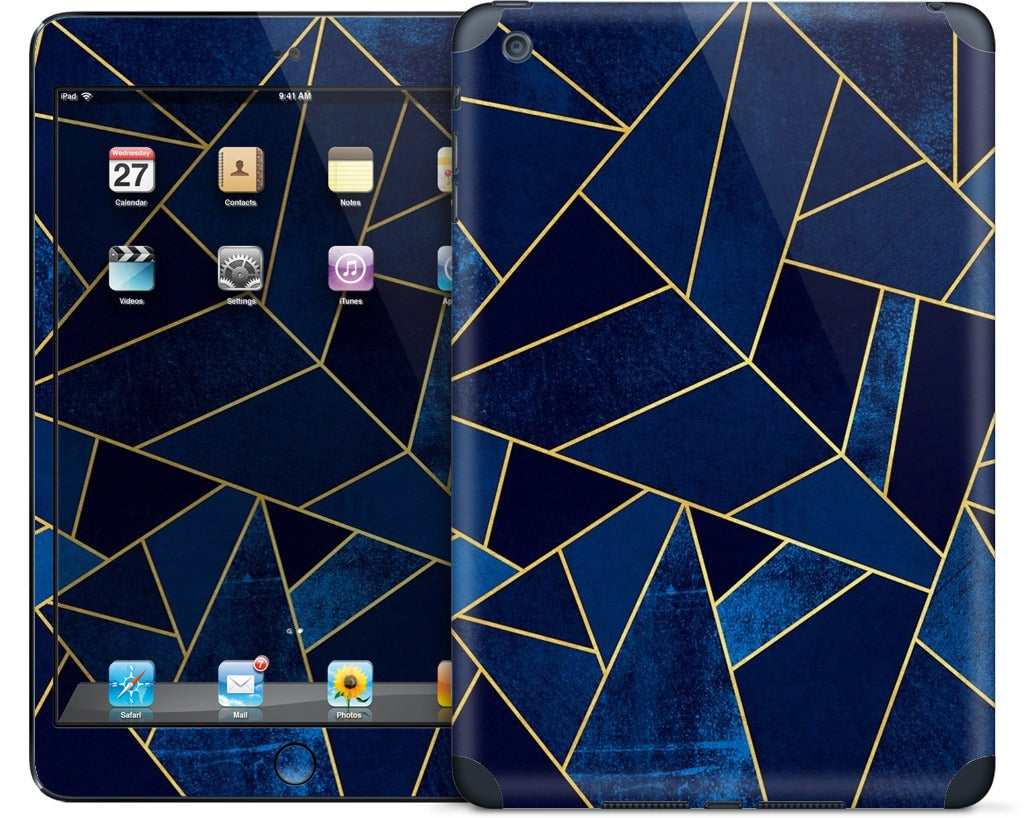 Blue Stone / Gold Lines iPad Skin