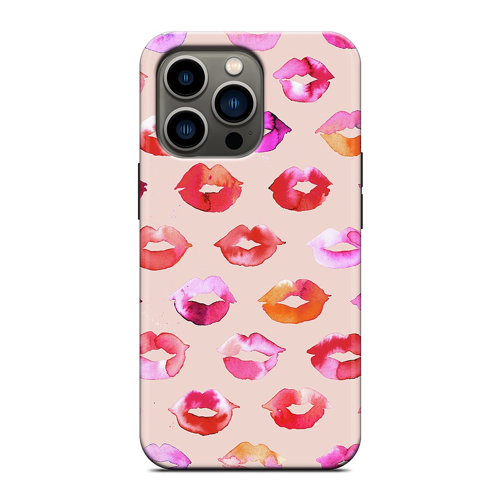 Sweet Coral Pink Lips iPhone Case