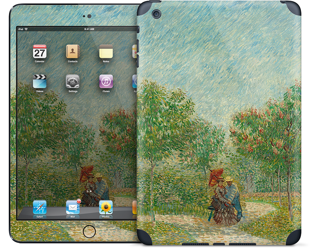 Garden with Courting Couples iPad Skin