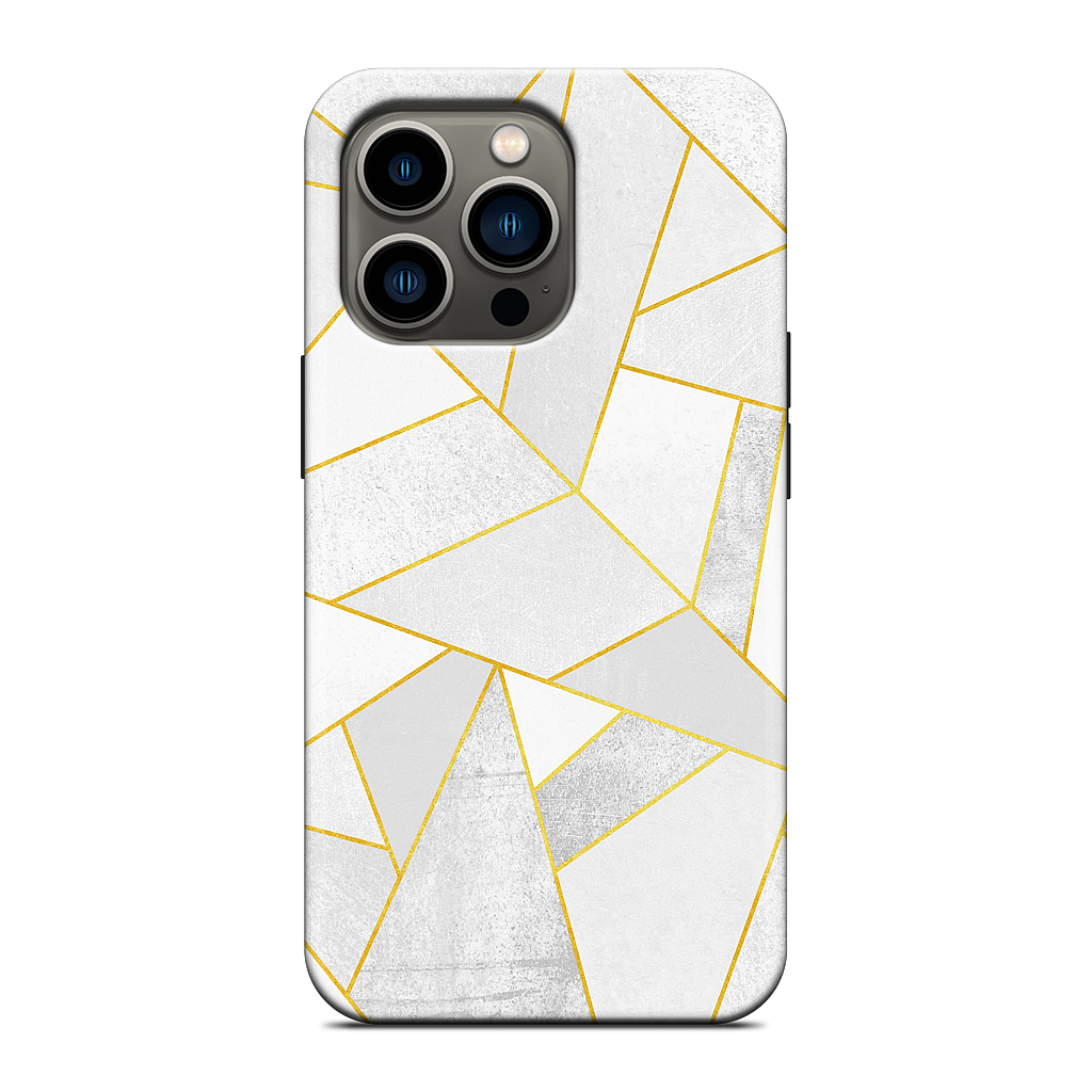 White Stone / Golden Lines iPhone Case